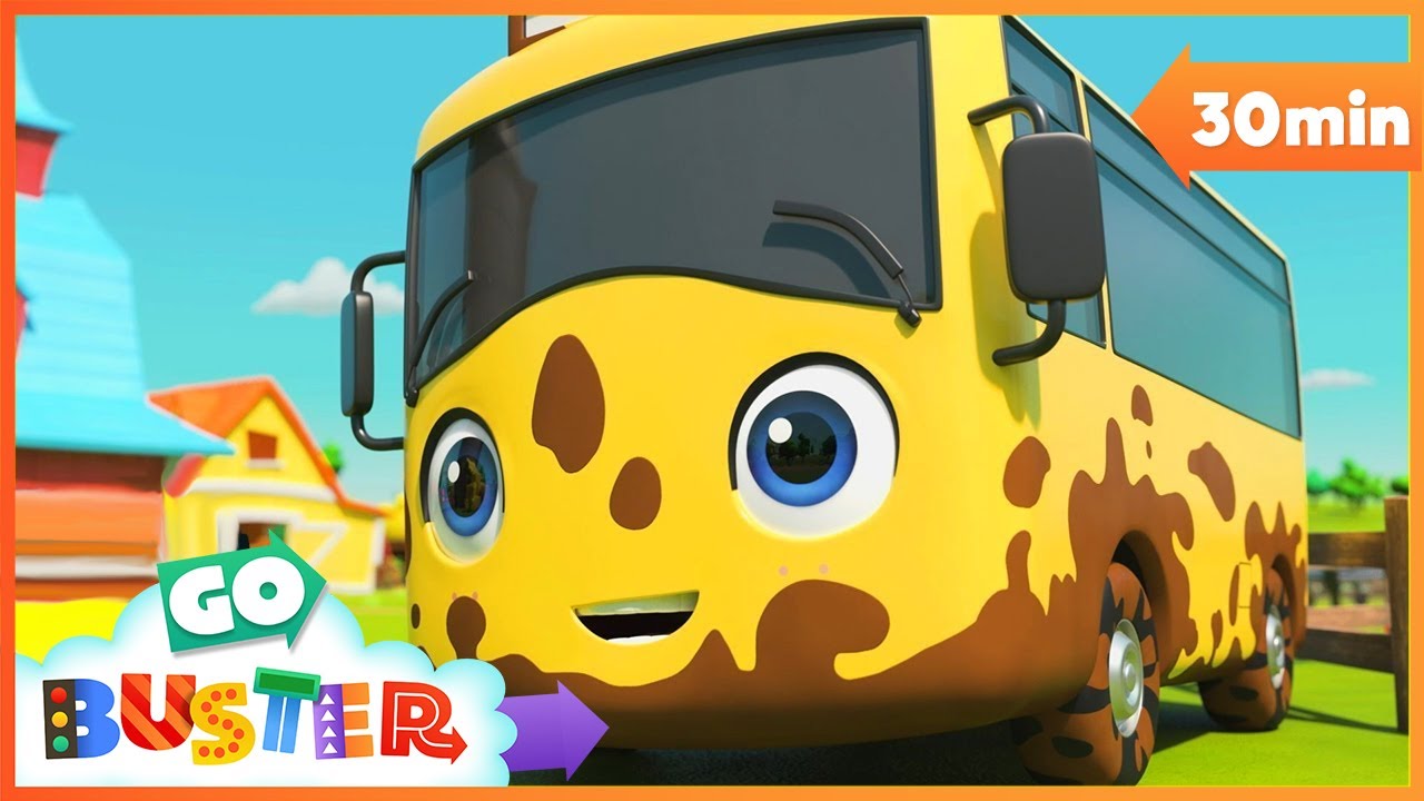 Old MacDonald Splashes in the Muddy Puddles | Go Buster | Baby Cartoons | Kids Videos