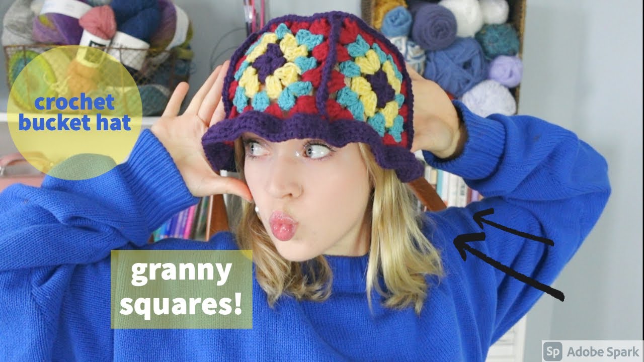 How To Crochet a Bucket Hat with Granny Squares!