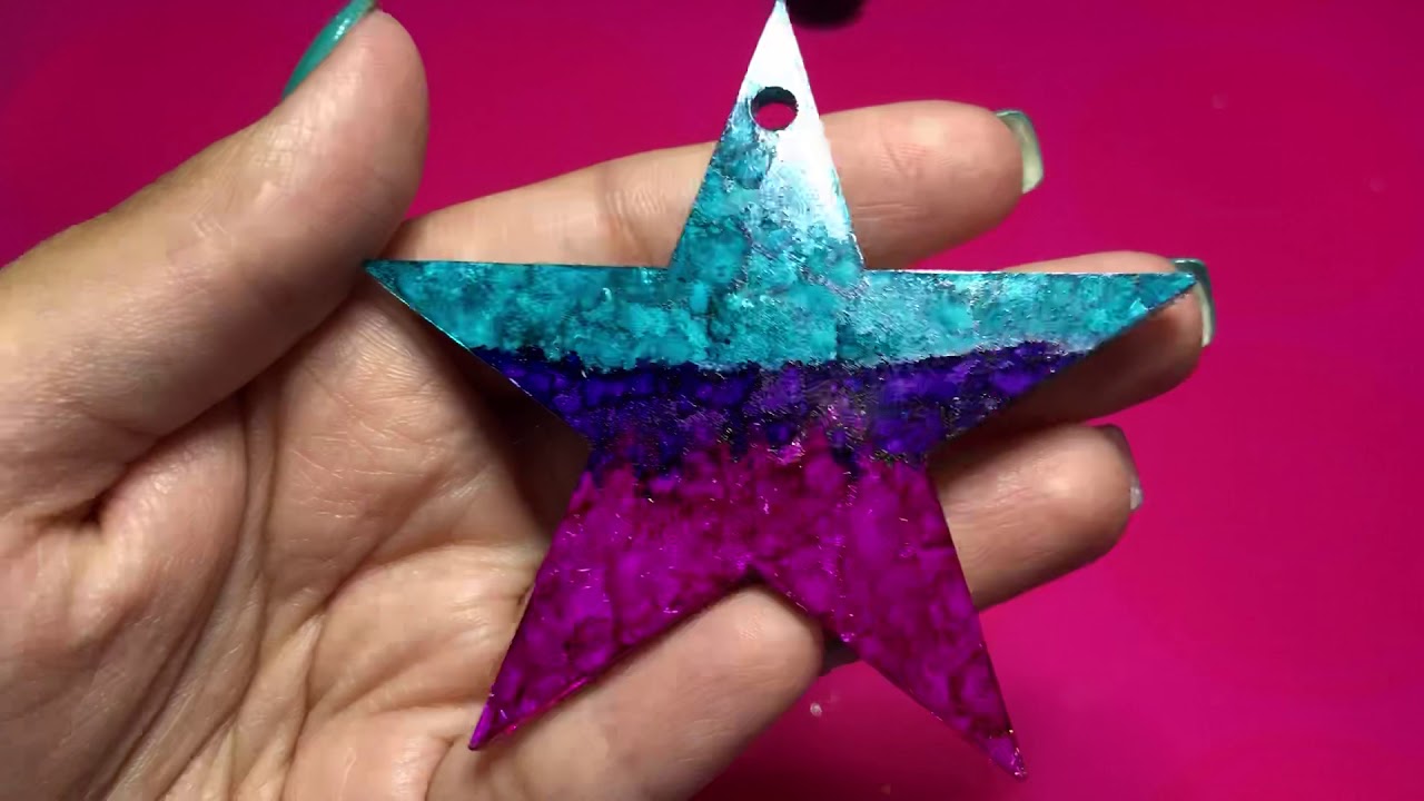 Alcohol Inking acrylic keychains