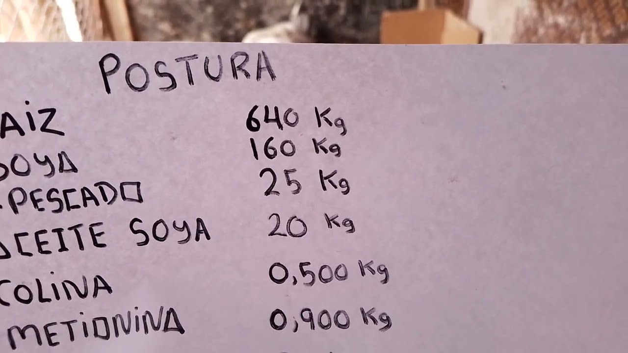 formula de  gallinas ponedoras etapa de postura