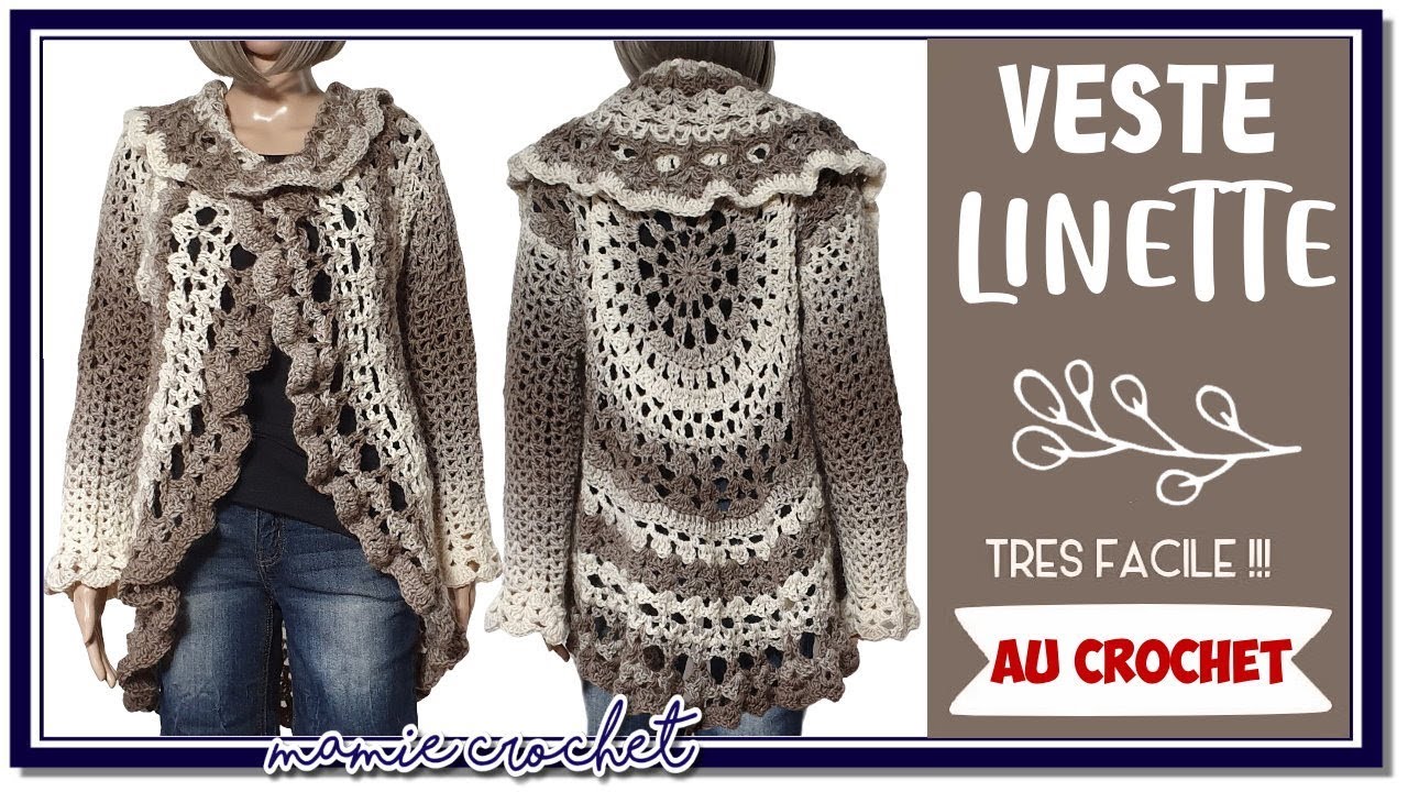 Comment faire une veste mandala Linette en toutes tailles au crochet, tuto , pas à pas