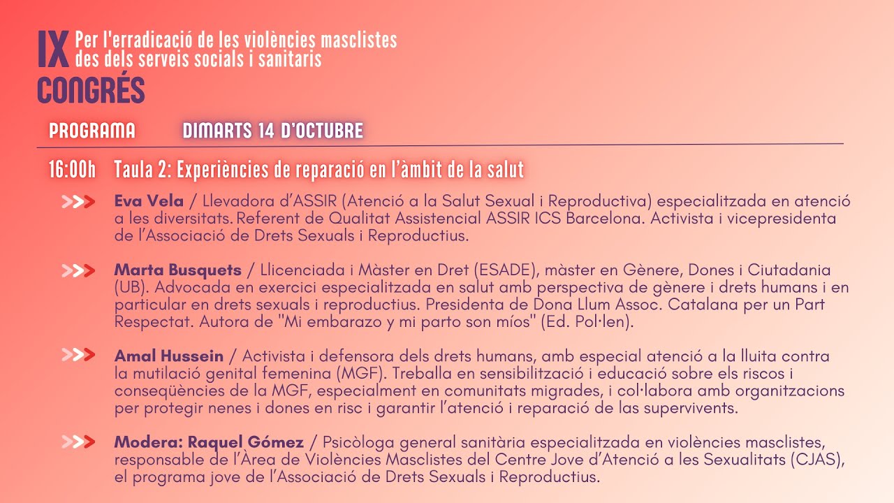 4- IX Congrés per l'erradicació de les violències masclistes des dels serveis socials i sanitaris