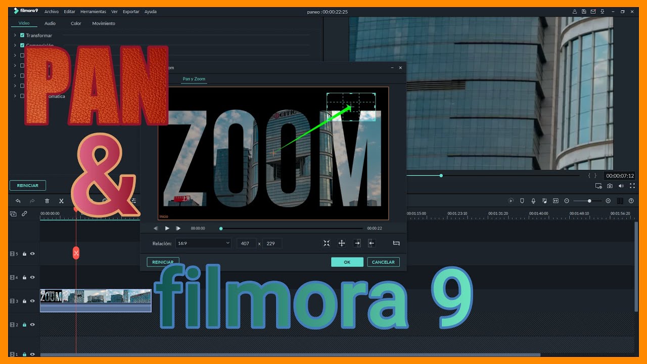 Como hacer Efecto Pan y Zoom con Filmora 9, muevete  a través de tus videos sin cortes ni saltos