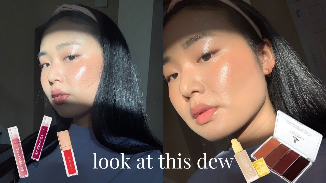 the dewiest makeup look you ever did see | NEW MAKEUP kosas, danessa myricks, patrick ta, tower28