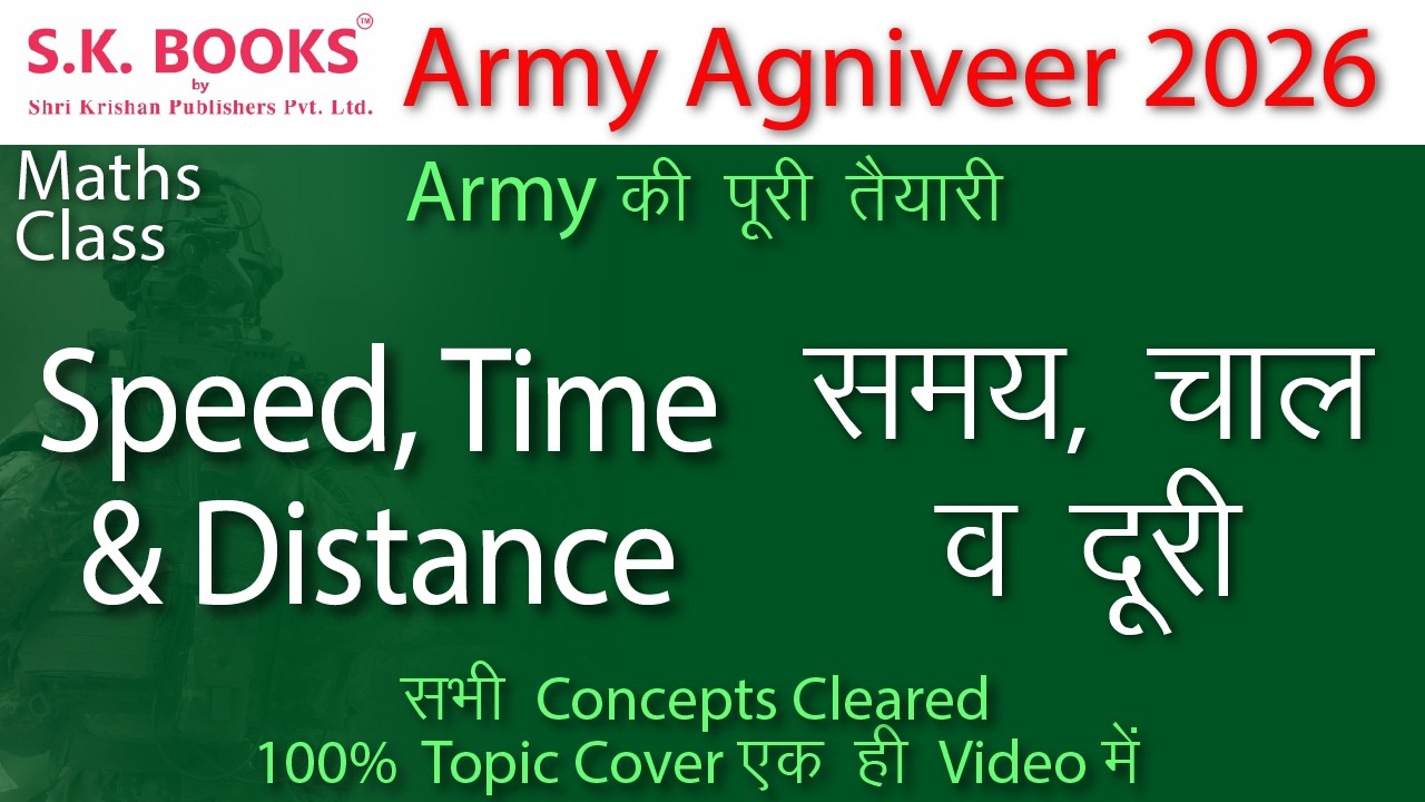 Army Agniveer 2026 Class | Army Maths Class | Speed Time and Distance By SK Books Experts