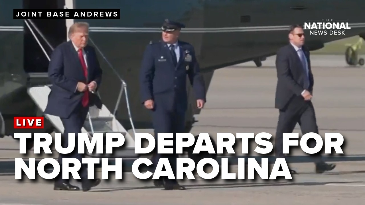 President Trump departs from Joint Base Andrews en route to Gastonia, North Carolina
