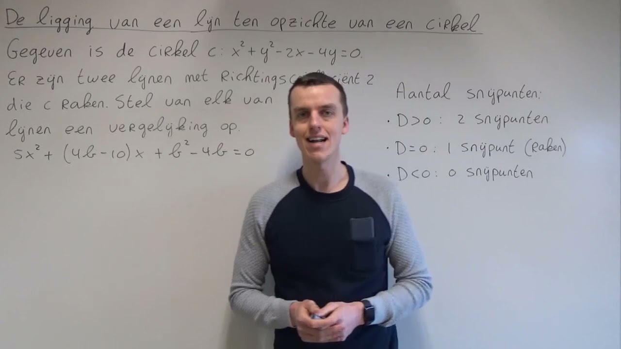 De ligging van een lijn ten opzichte van een cirkel (HAVO wiskunde B)