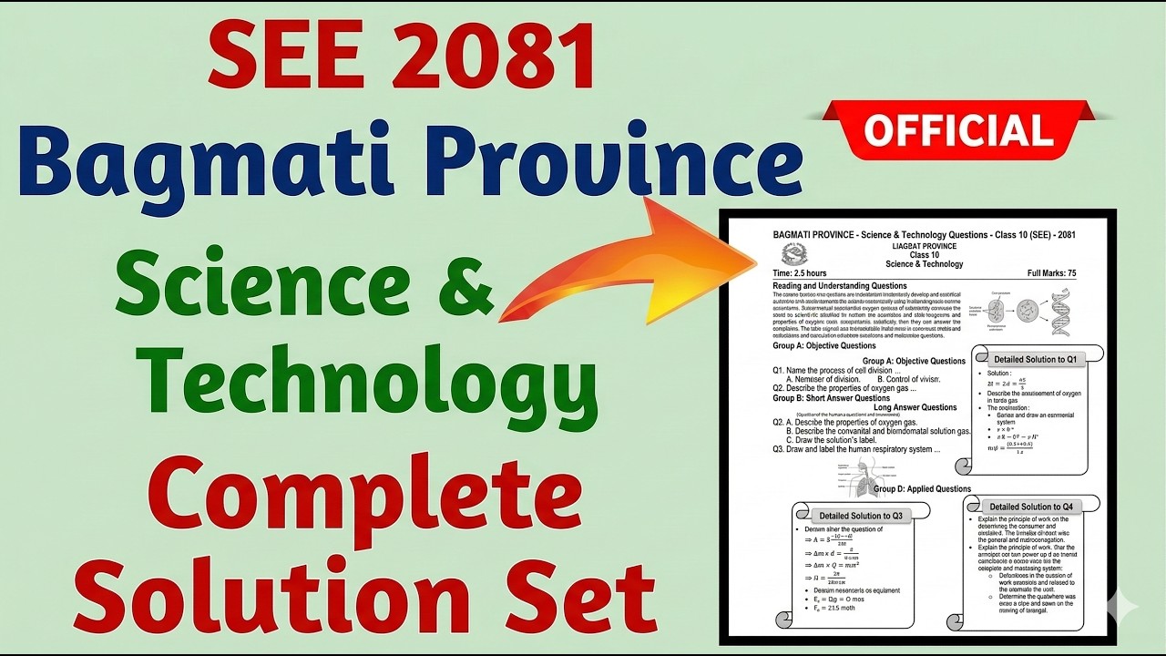 Class 10 Science Model Question Solution 2082 Bagmati Province | SEE Science Model Question 2081