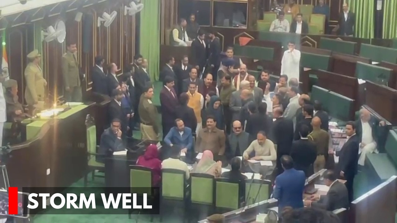 BJP MLAs Storm Well of House, Demand CM’s Presence
