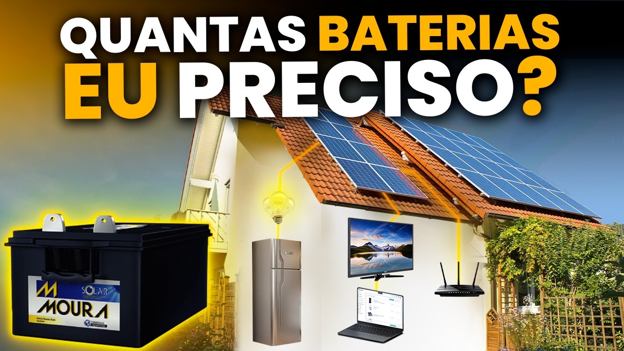 [OFF GRID] Quantas BATERIAS preciso para ligar GELADEIRA, ILUMINAÇÃO e ROTEADOR?