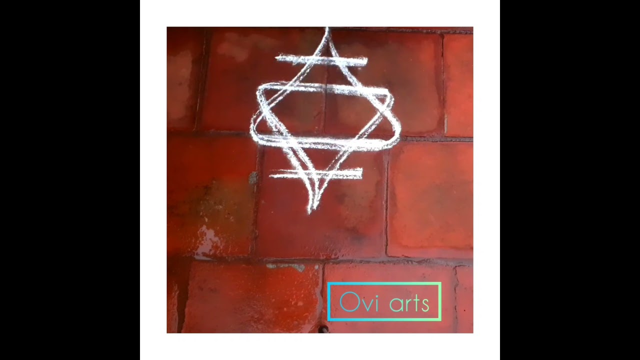 easy double stroke star kolam 