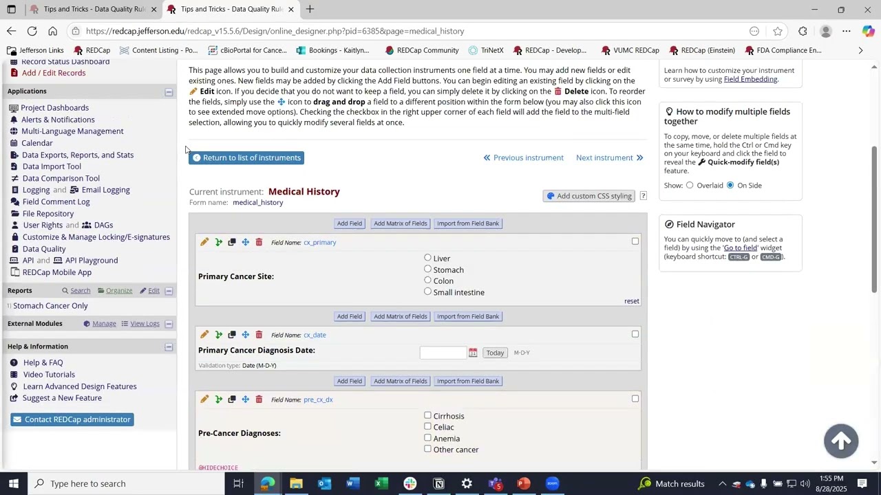 REDCap Tips and Tricks - Data Quality Rules