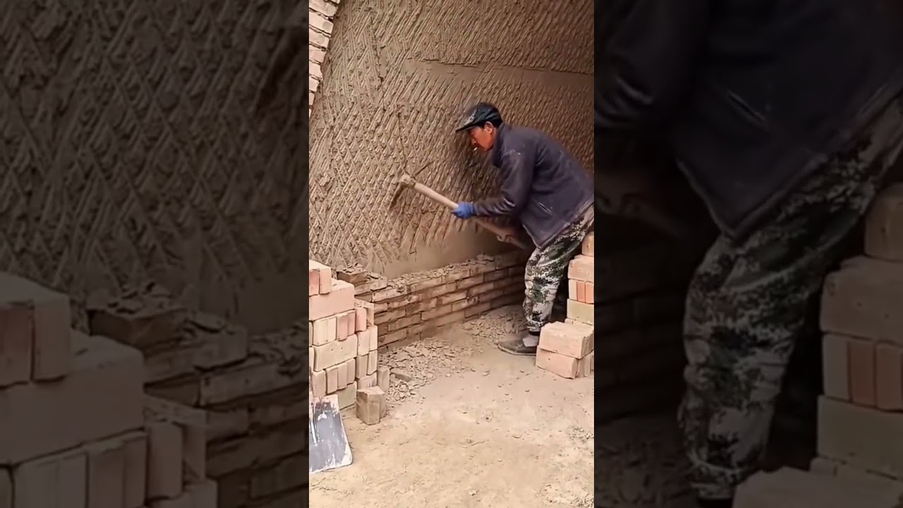 A man who is digging the ground to make a tunnel