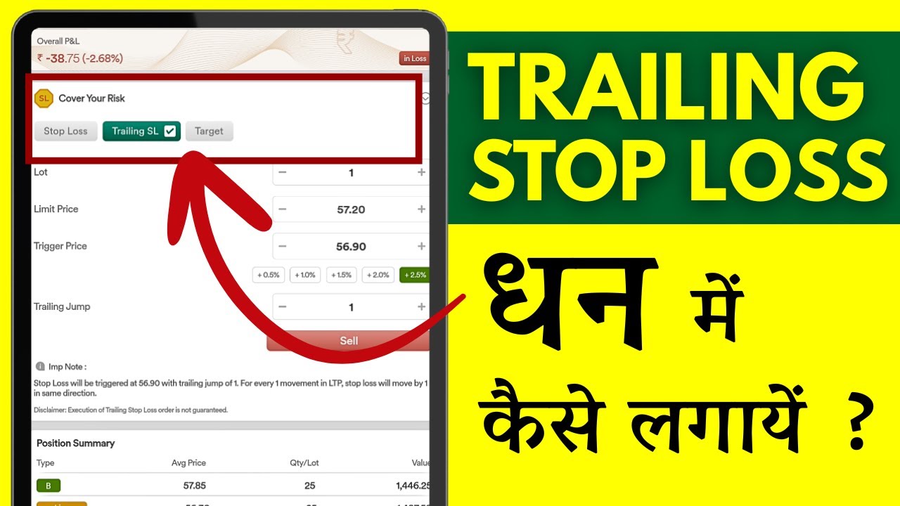Dhan me Trailing Stop Loss Kaise Lagaye? Trailing Stop Loss in Dhan