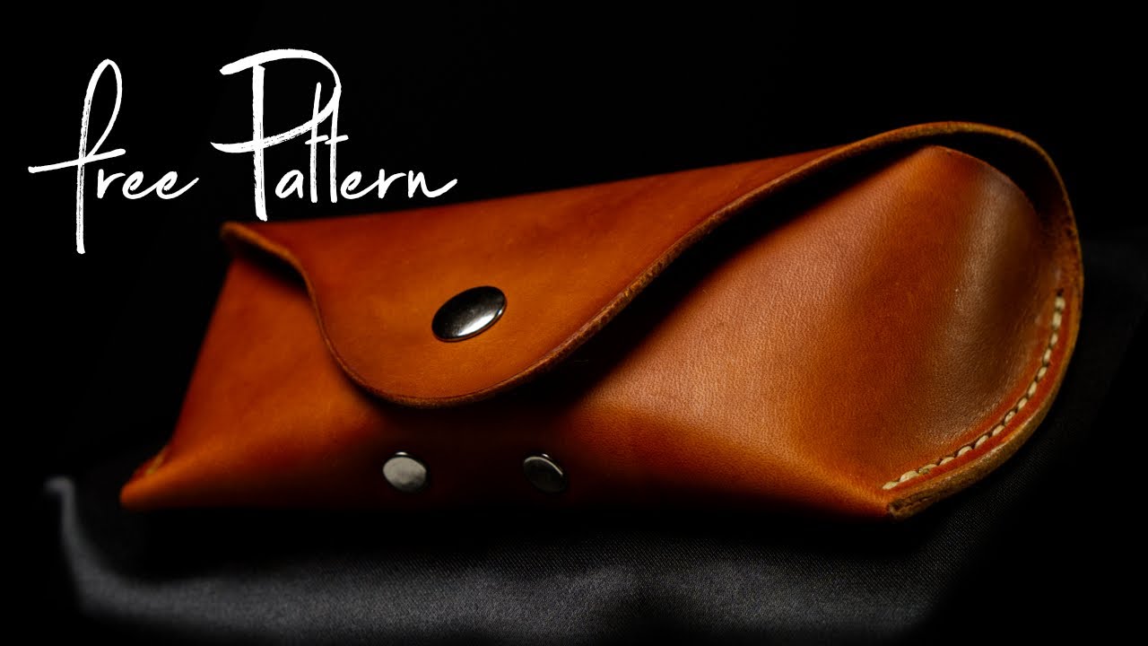 How To make Leather Case For Sunglasses! Free Pattern included (improved audio)