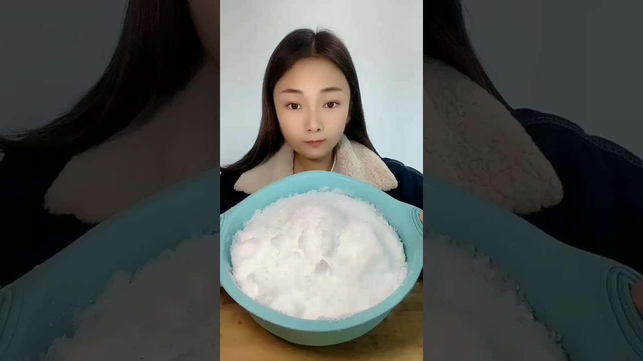 ASMR ice eating soft crunchy white powdery ice eating #iceeatingasmr #icebitesonly #softicecrunchy
