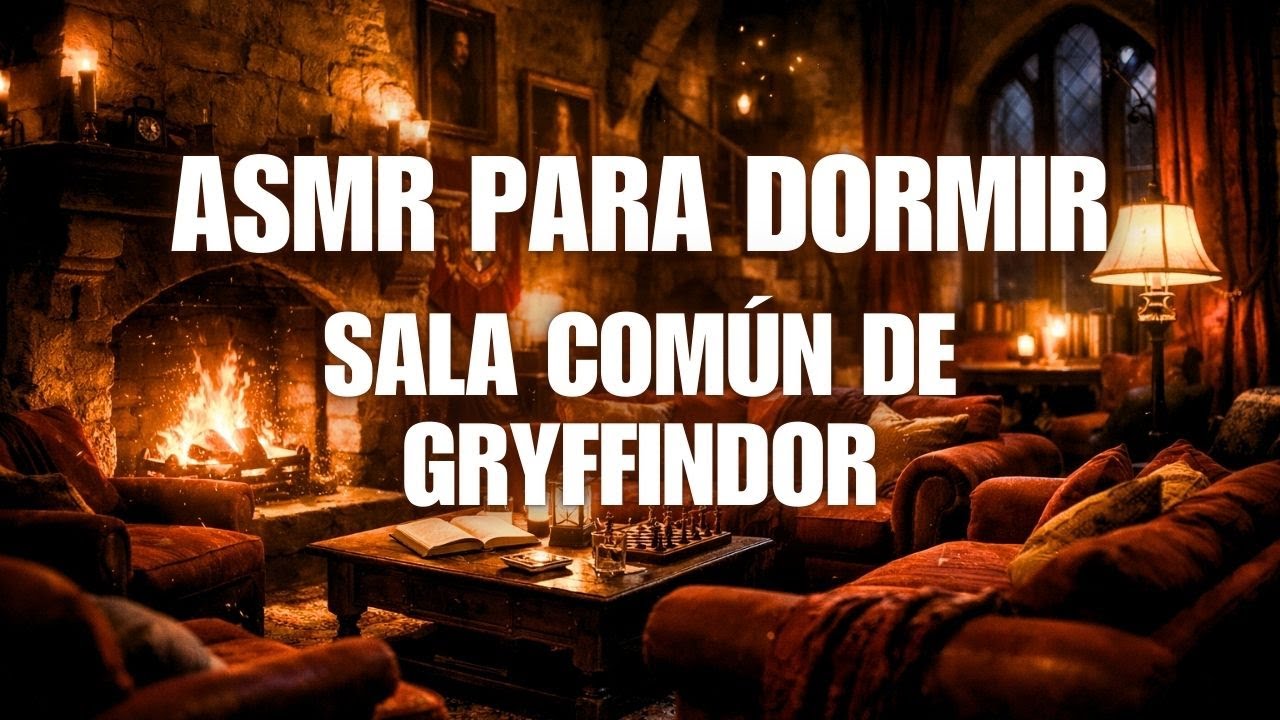 ASMR Para Dormir 🔥 Sala Común de Gryffindor | Sonido de Chimenea (1 Hora)