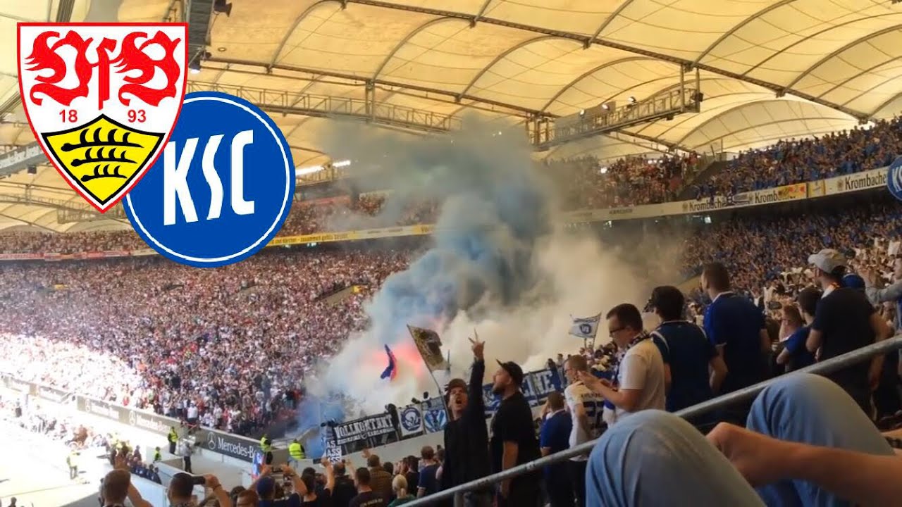 VFB Stuttgart vs. Karlsruher SC KSC - Derby Choreografie - Ausschreitungen der Ultras (Vollkontakt)