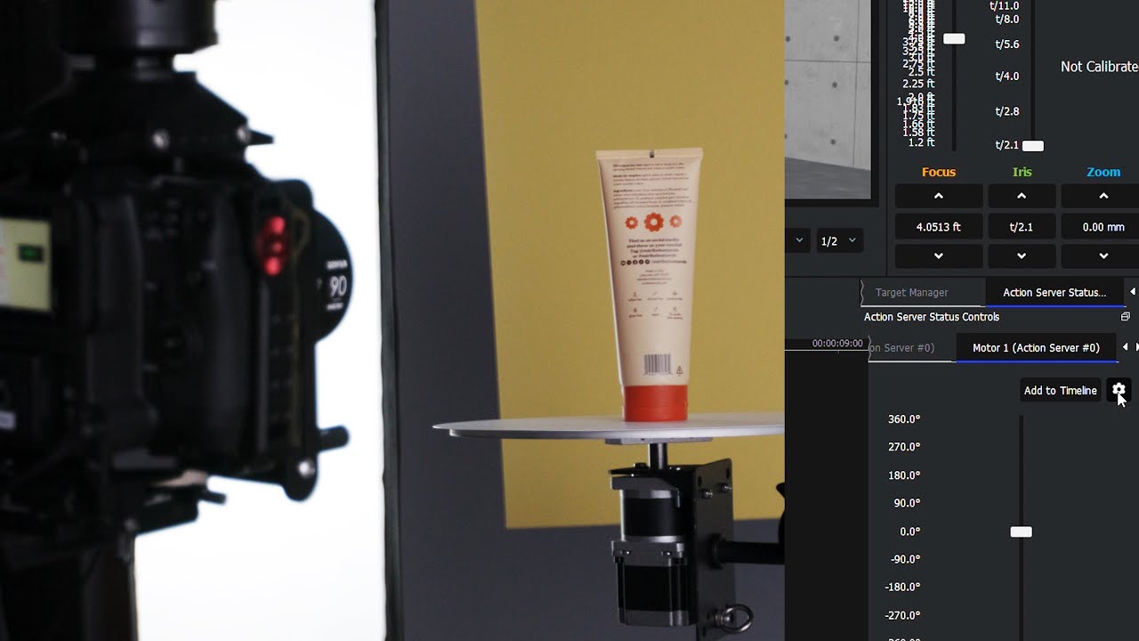 Animate a stepper motor in Camerabotics Lensmaster