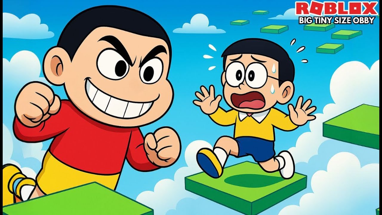 Roblox Big & Tiny Size Obby Gameplay in Tamil | NOBITA AND GAMING WITH SHINCHAN