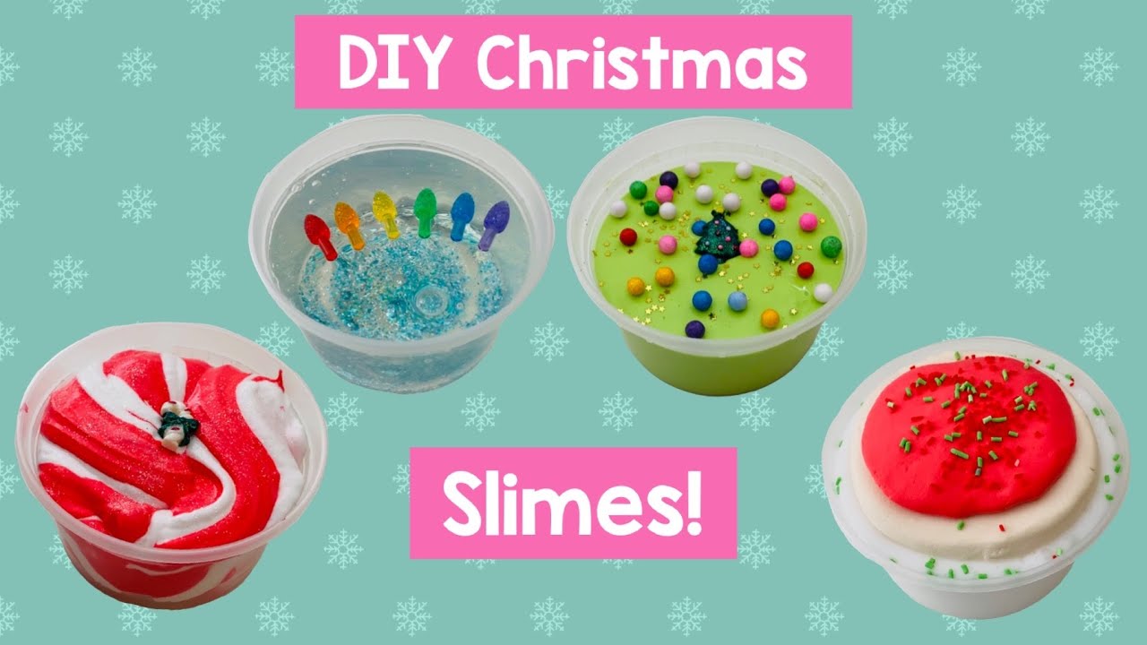 4 DIY Christmas Slimes!! Super Fun Holiday Slime Recipes!!