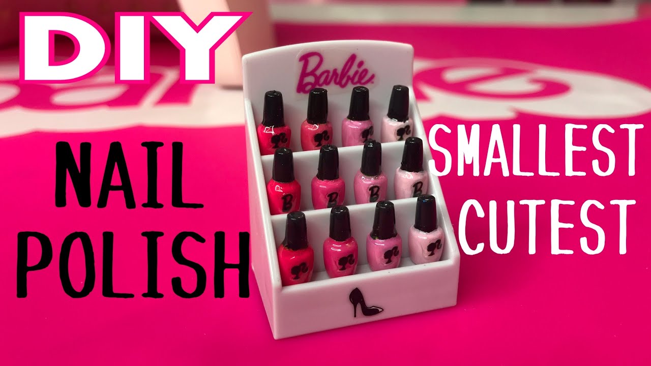 DIY PINK NAIL POLISH for DOLL SIZE NAIL SALON!!