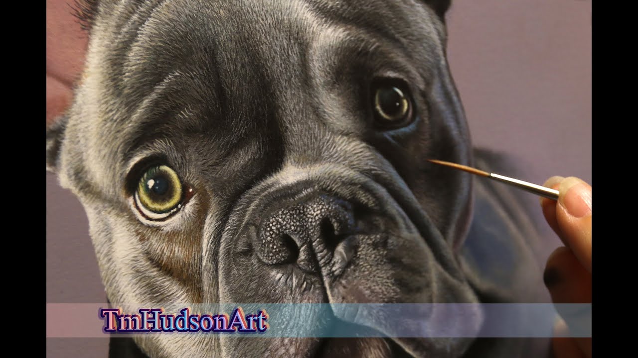 How to paint realistic dog's eyes - acrylic painting tutorial step by step.