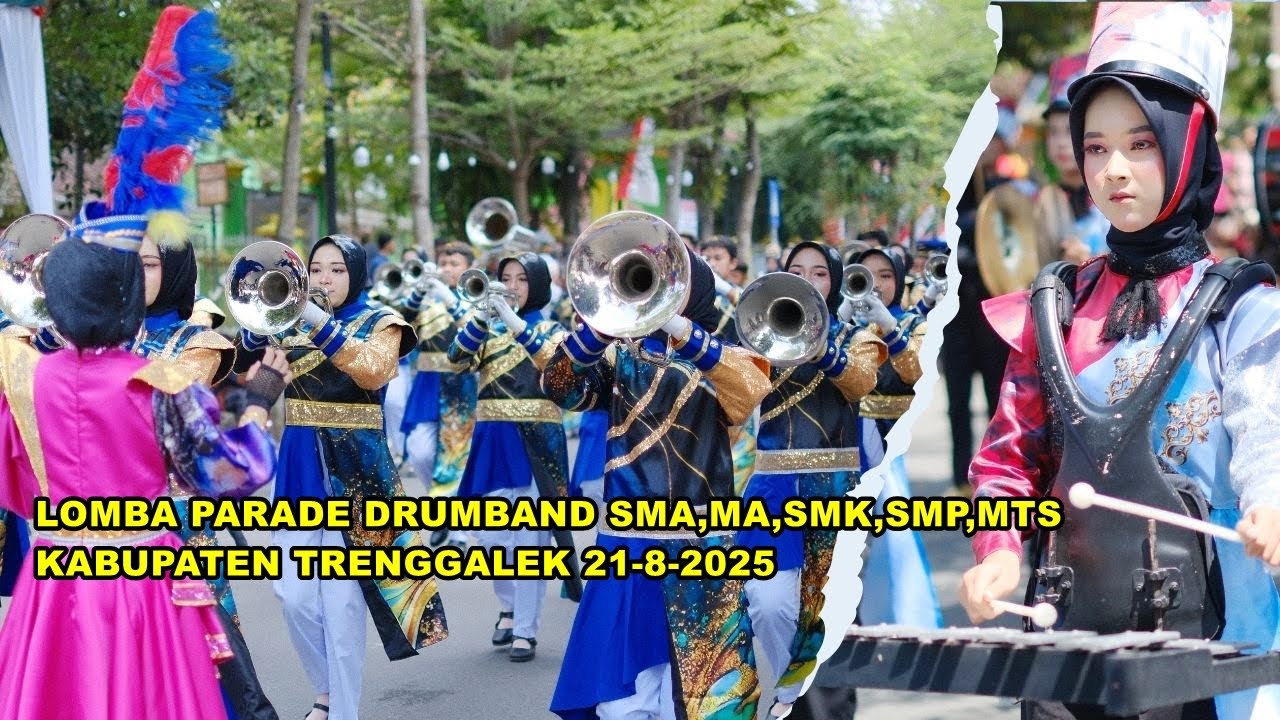 LIVE ATRAKSI DI START LOMBA PARADE DRUMBAND SMA,MA,SMK,SMP,MTS PHBN DIKABUPATEN TRENGGALEK 21-8-2025