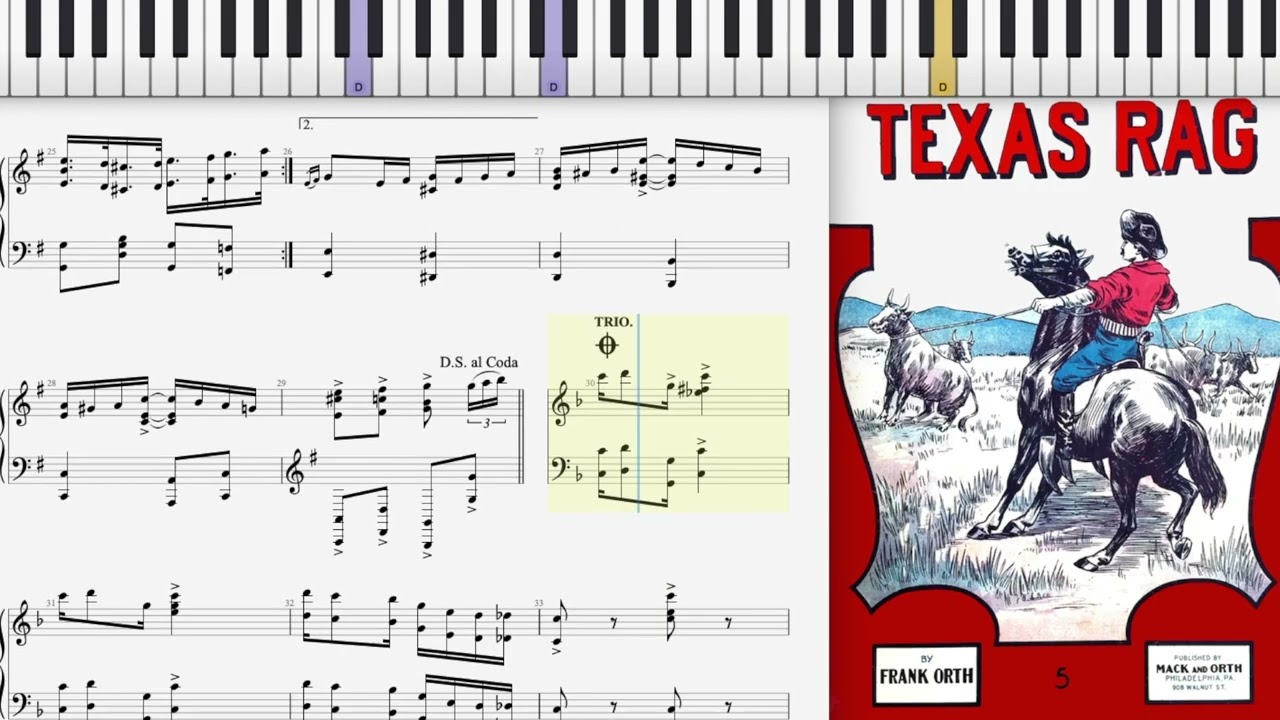 The Texas Rag by Frank Orth (1909, Ragtime piano solo)