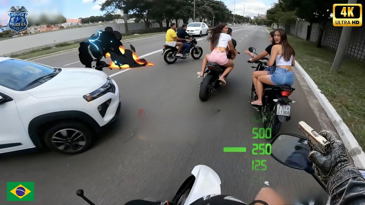 🔴 Persecución épica en motocicleta: Ley contra velocidad ​​💥