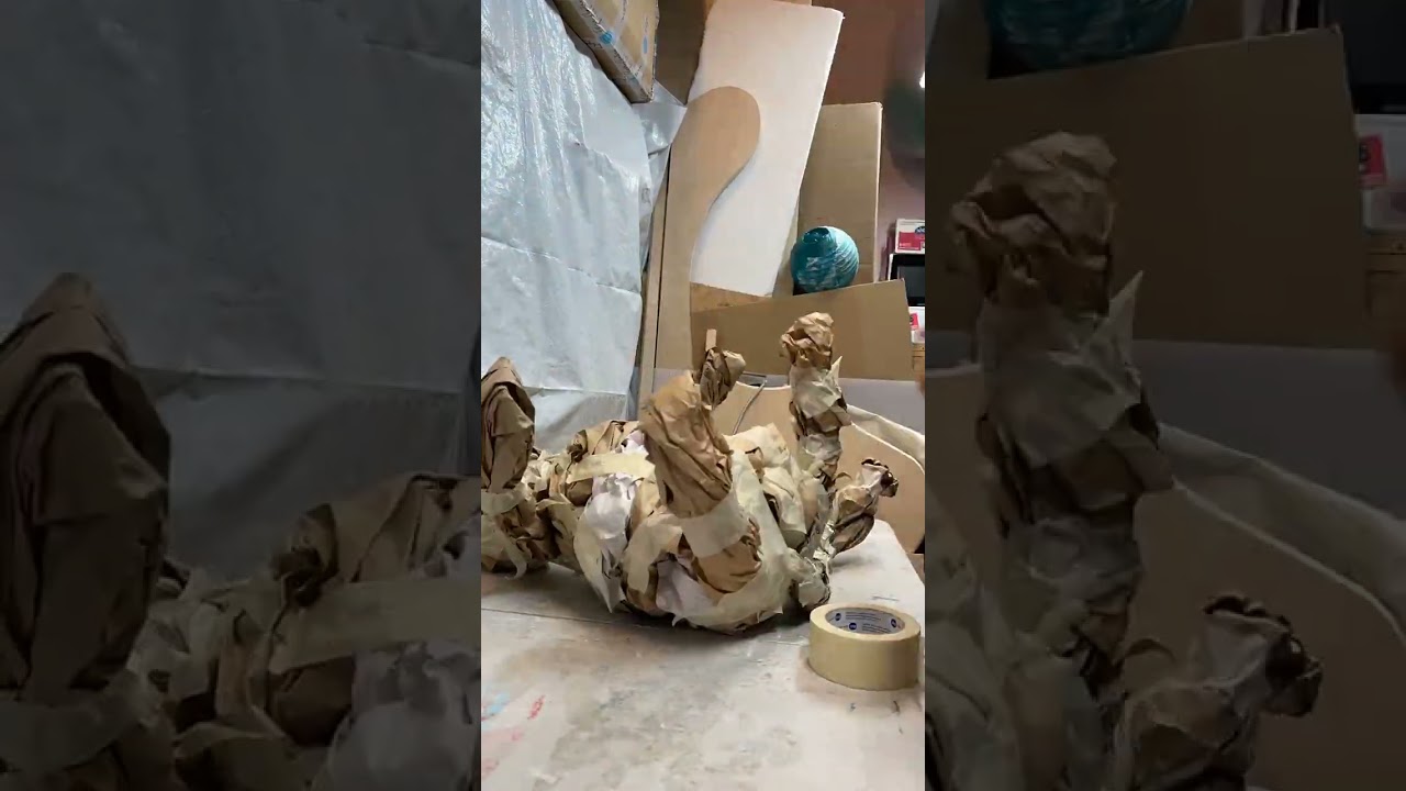 How To Make A Glowing Cat Sculpture From Scratch Using Paper & Air-Dry Clay - Part 1: The Armature