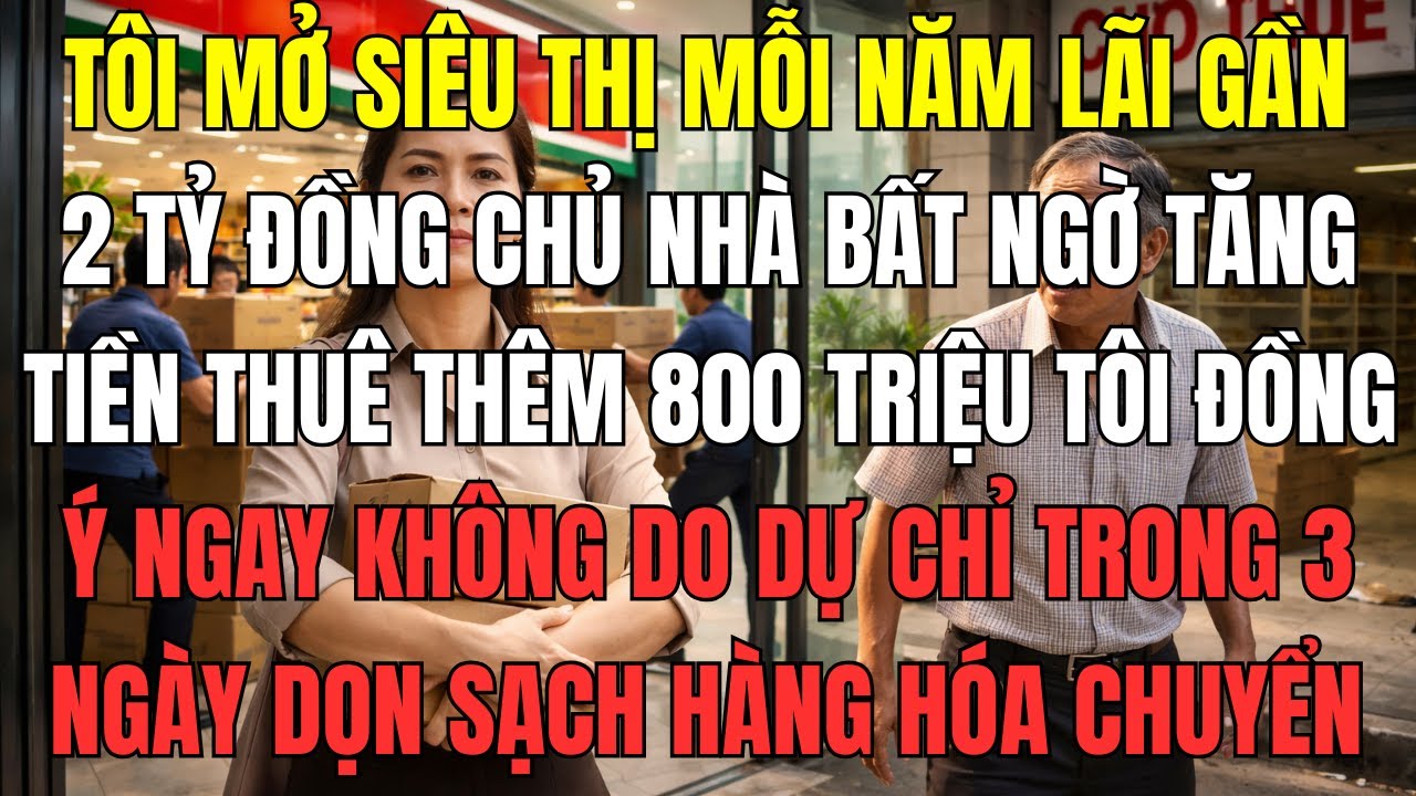 Tôi mở siêu thị, mỗi năm lãi gần 2 tỷ đồng, chủ nhà bất ngờ tăng tiền thuê thêm 800 triệu Tôi đồng ý