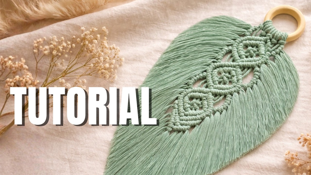 Pluma de Macramé paso a paso (fácil y hermosa)