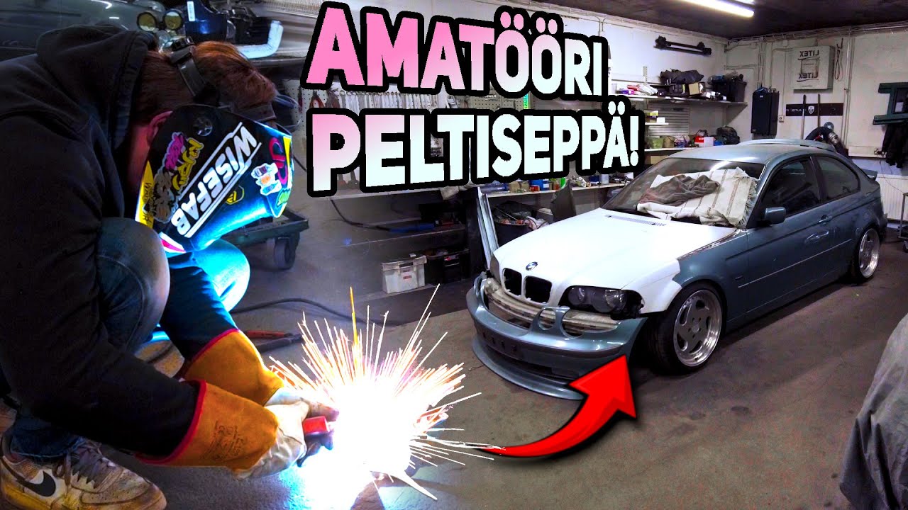 Lokasuojien leikkaus ja hitsausta | E46 Compact keula swappi EP3