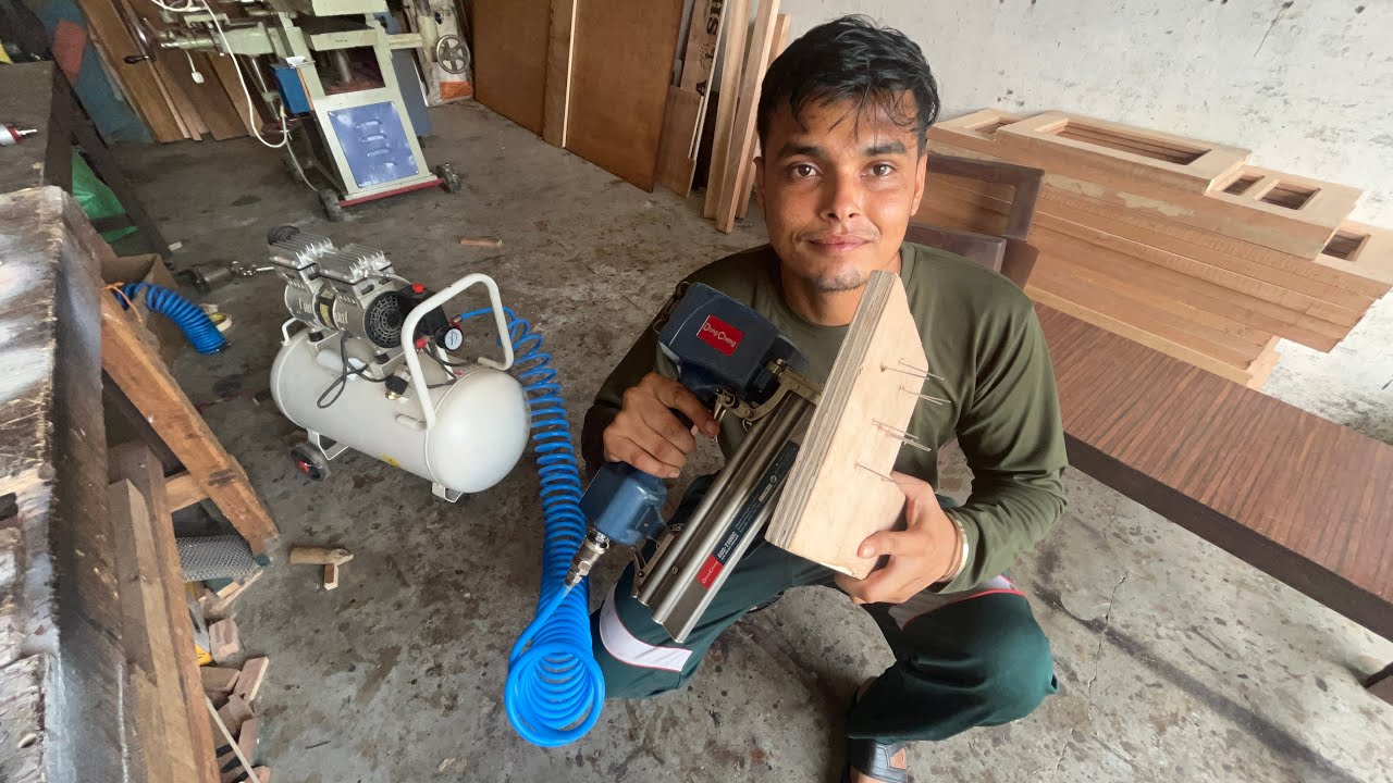 How to use air nailer gun || air stapler kaise chalaye ||