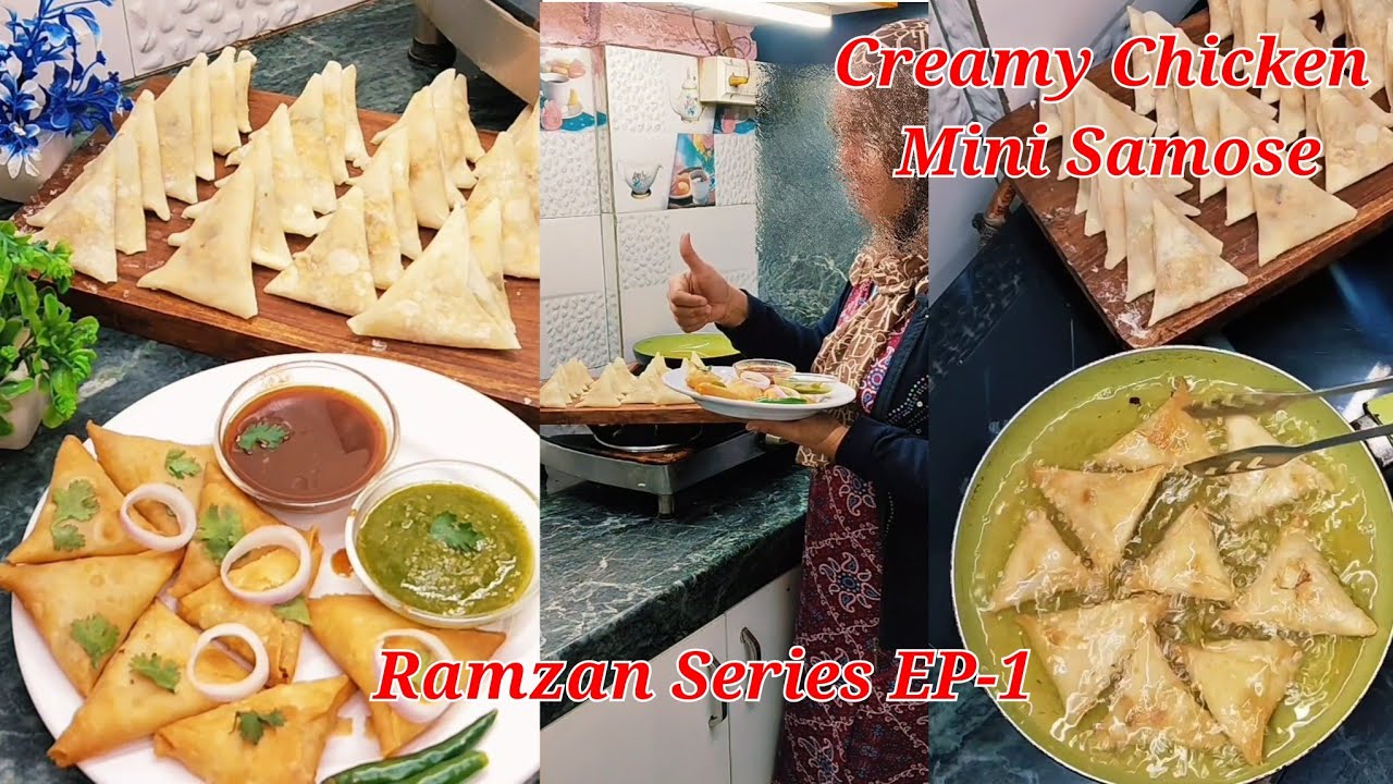 Ramzan Special Recipes Episode no.1🌙 || Creamy Chicken Mini Samose with Homemade Samose Patti❤️