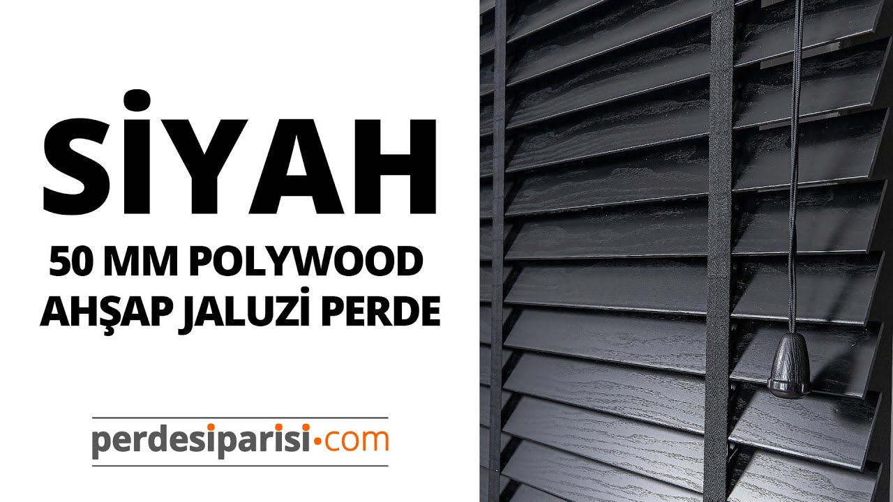 Siyah Polywood 50 MM Ahşap Jaluzi Perde #PerdeSiparisi.com