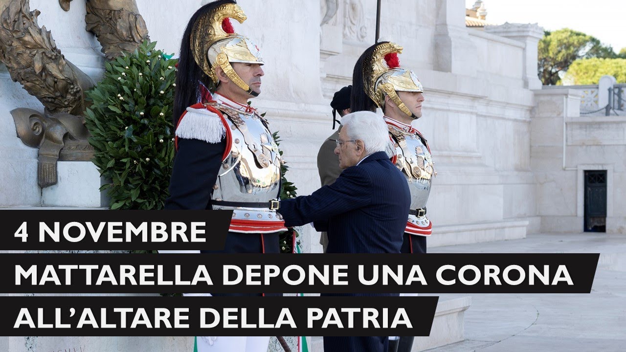 Mattarella depone una corona d’alloro sulla Tomba del Milite Ignoto all’Altare della Patria
