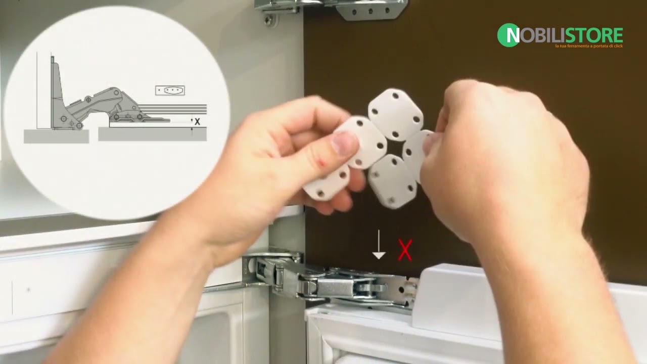 Cerniere per frigoriferi da incasso Kamat by Hettich, con angolo di apertura 115°