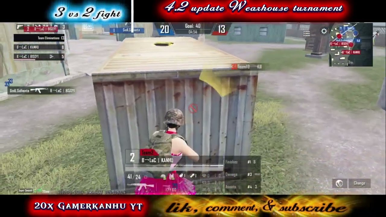BGMI Tournament 3v2 Clutch Fight🔥 ImpossibleWin!vs 2 Intense Fight in BGMI Tournament😱 Clutch Moment