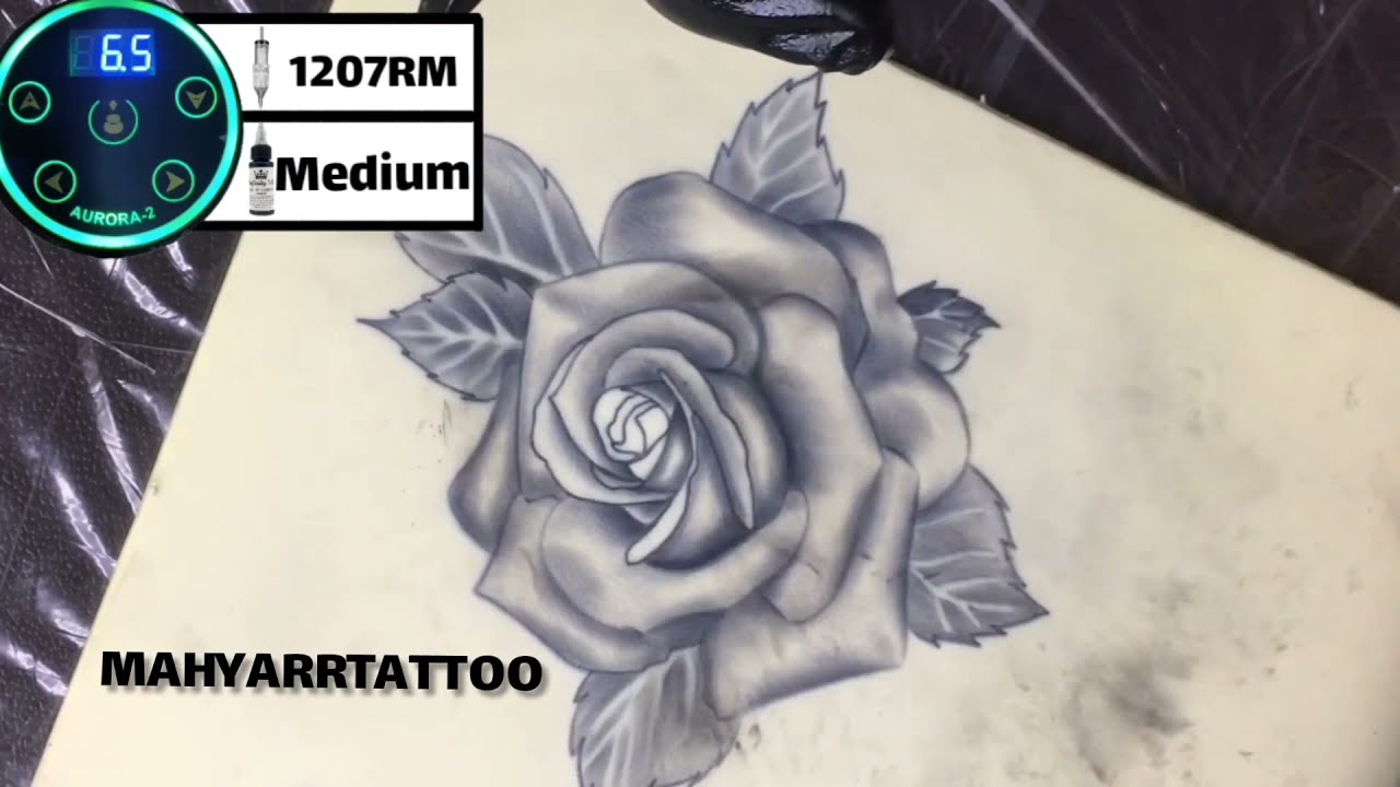 tattoo rose flower آموزش گل رز تتو
