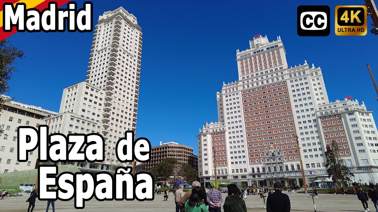 Madrid [4K] Brand new Plaza de España, walk with captions! SPAIN (March 2022)