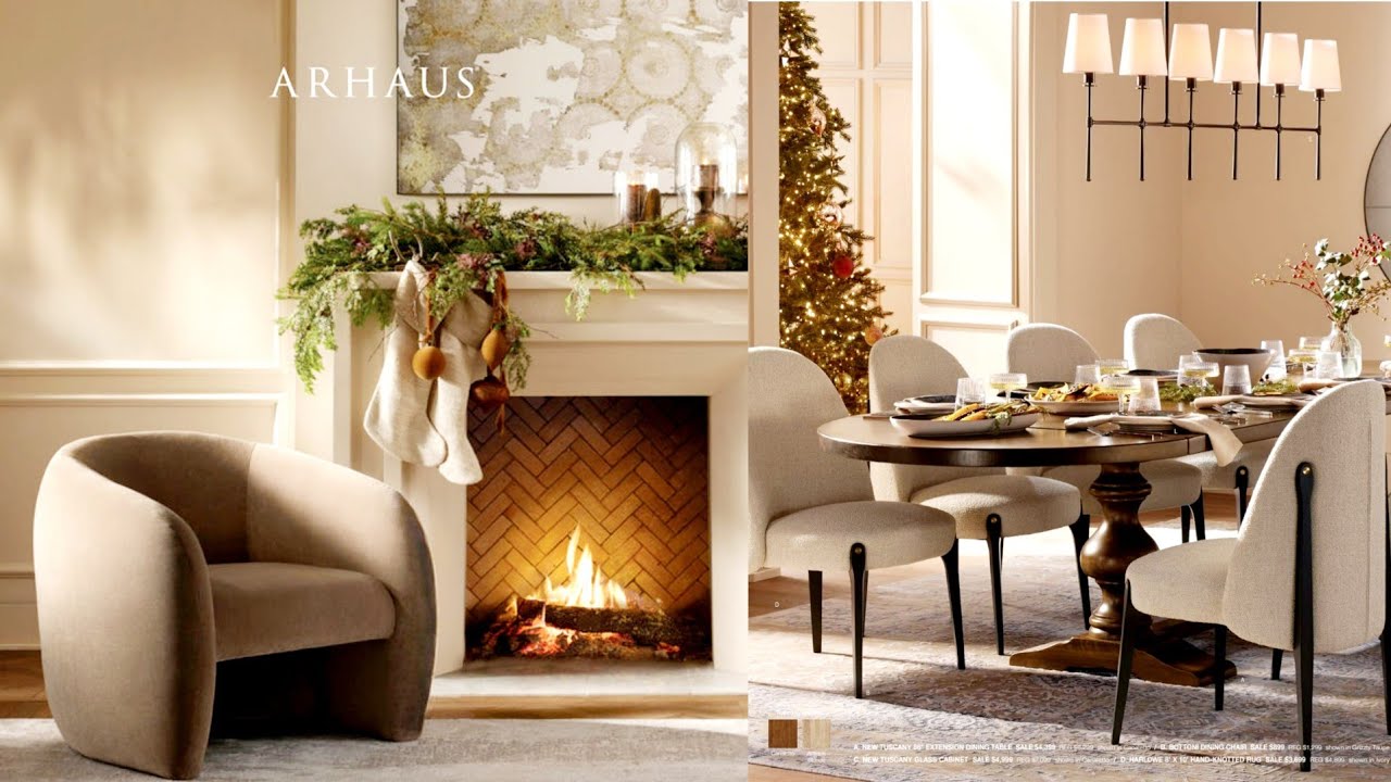 ARHAUS Stunning Holiday Decorating With Neutrals  & New 2024 Furniture Designs