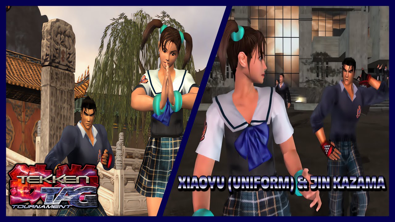 TEKKEN TAG TOURNAMENT [PS2] Arcade Mode – Ling Xiaoyu (Uniform) & Jin Kazama Gameplay [4K 60FPS]