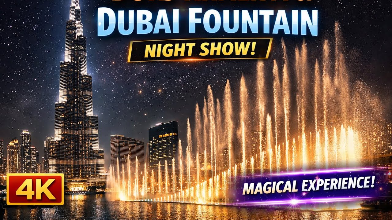Burj Khalifa Night Lights + Dubai Fountain dance Show | Must-See Dubai Attraction!