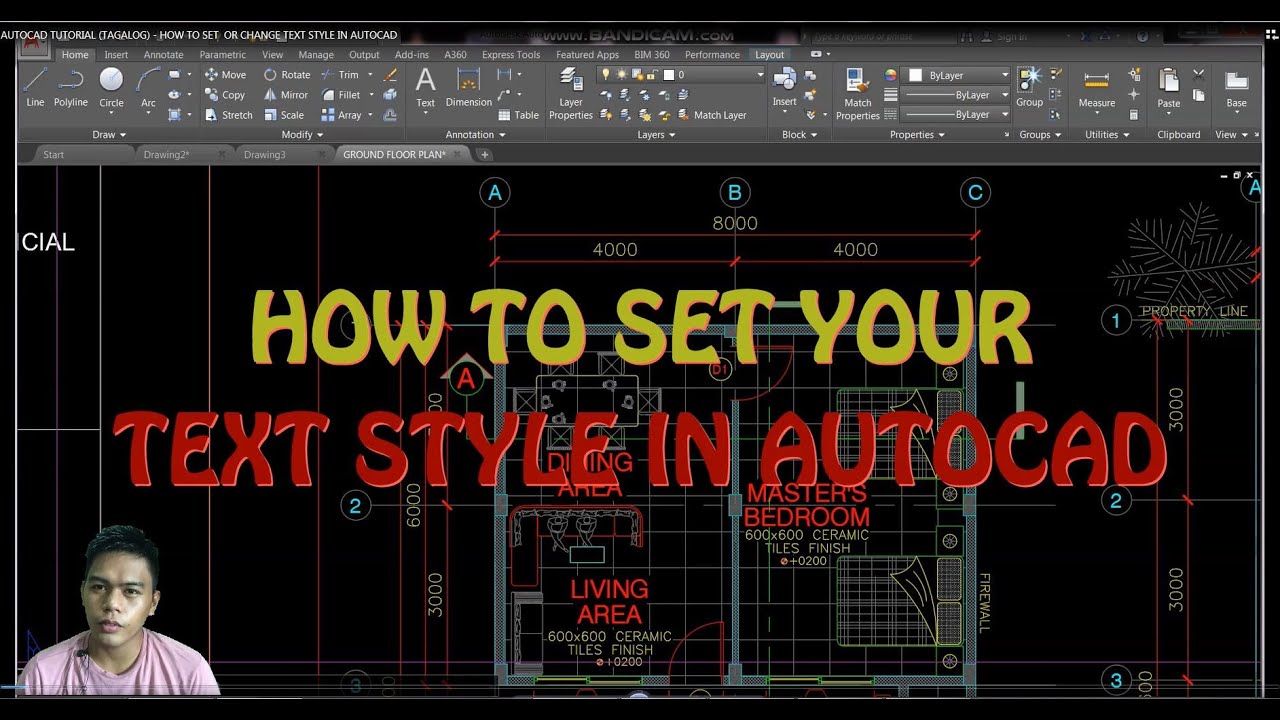 AUTOCAD TUTORIAL (TAGALOG) - HOW TO SET  OR CHANGE TEXT STYLE IN AUTOCAD