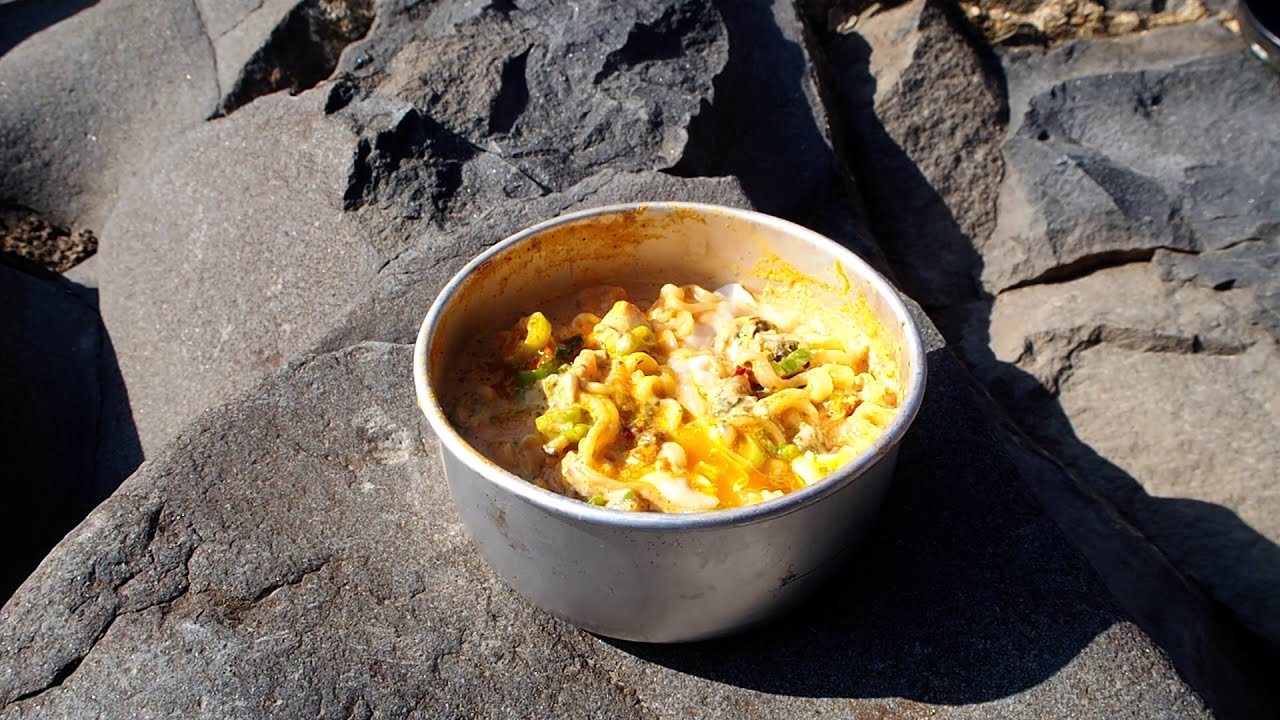 A River Runs Through It : Trangia mini cooking, Egg Cheese Ramen