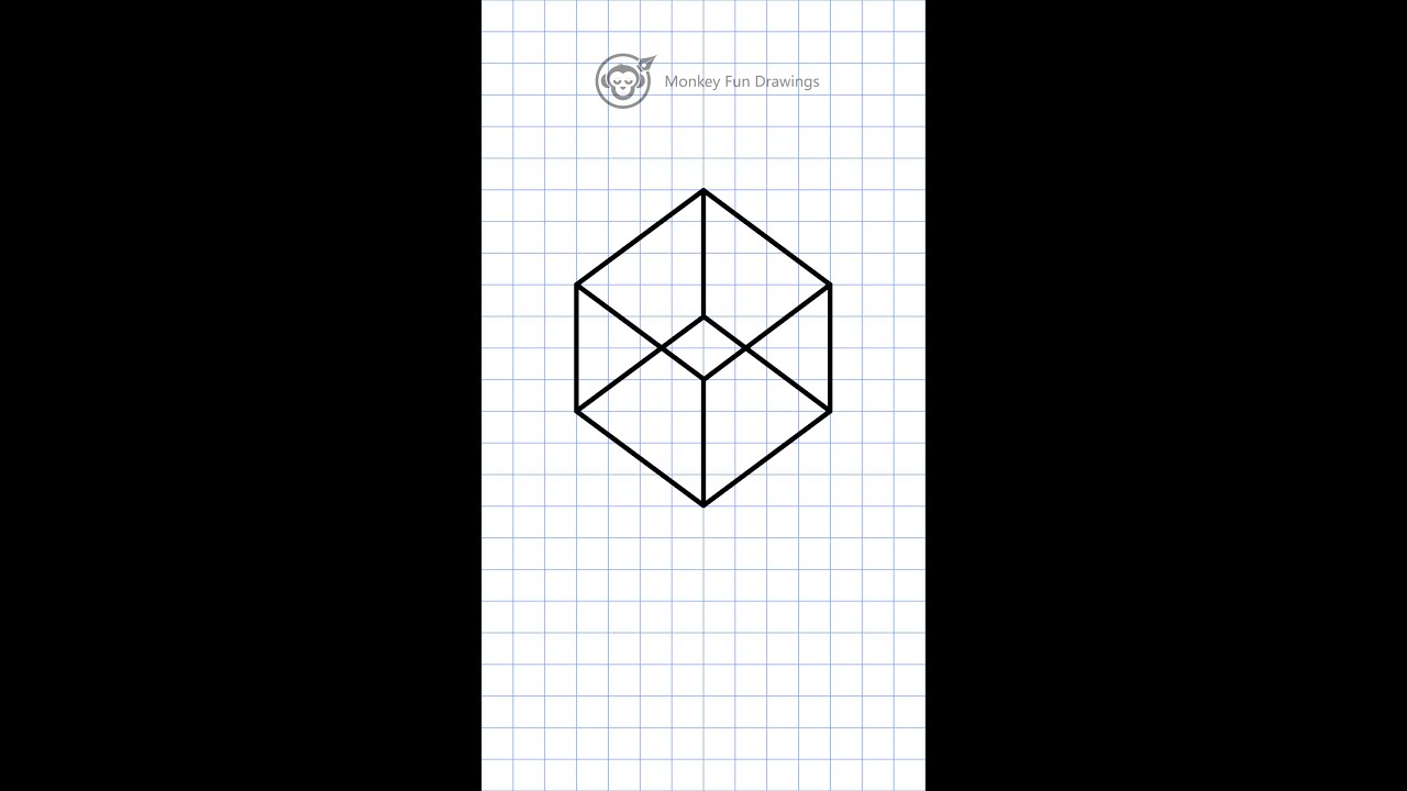 every easy how to draw 3D cube  square illusion
