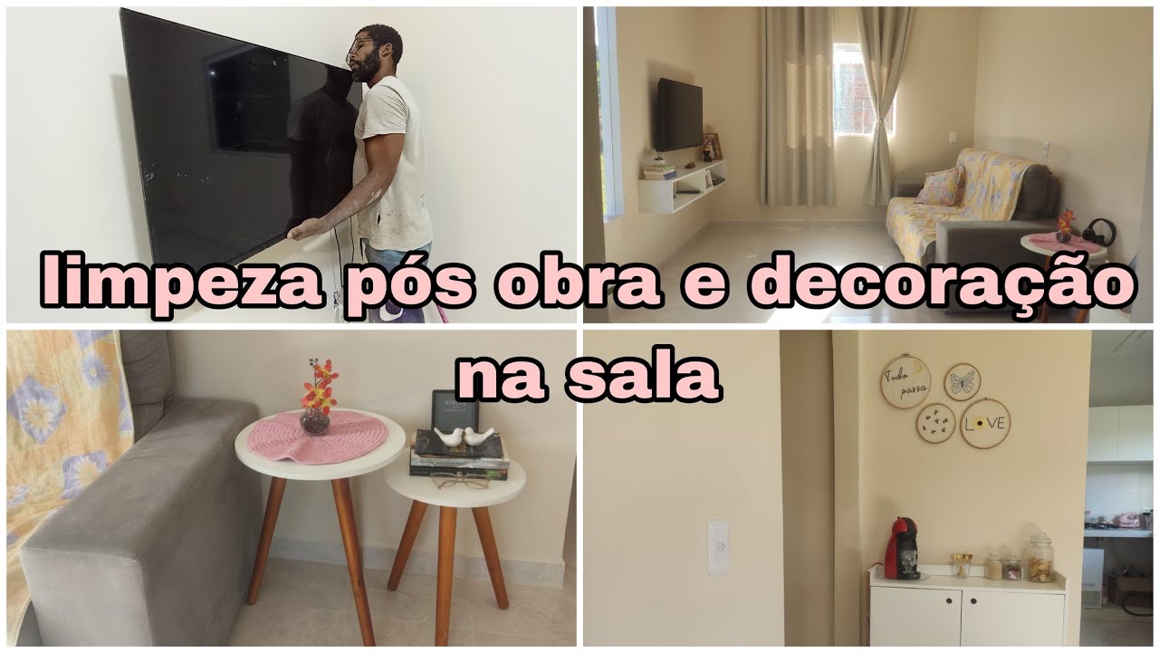 Faxina na sala pós obra|Usei o que tinha para arrumar e decorar|Montei cantinho do café|Vlog