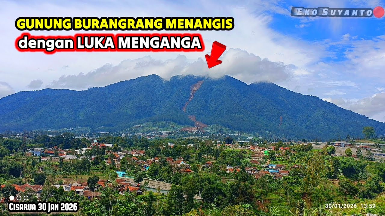 🔴TERLIHAT LONGSORAN MAHKOTA Gunung Burangrang  ‼️